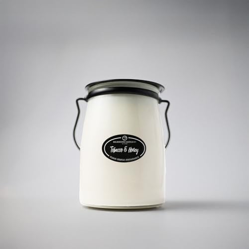 Milkhouse Tobacco & Honey Soy Candle, 22 oz Butter Jar, 120+ Hr Burn | Clean-Burning, Soy Wax, Cotton Wick, Made in the USA - size: 22 oz
