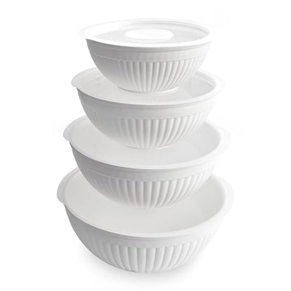 Nordic Ware Prep and Serve Mixing Bowls Set, 8-Piece, Glacier White - color: Glacier White, size: 8-Piece