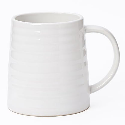 Mkour 23oz Extra Large Ceramic Coffee Mugs, Handmade Cup, Big Tea Cups with Large Handle for Office and Home, Microwave and Dishwasher Safe (White) - color: White