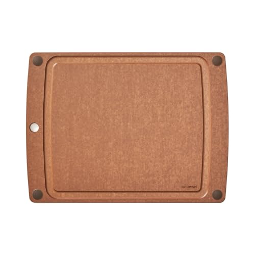 Epicurean All-In-One Cutting Board with Non-Slip Feet and Juice Groove - Non-toxic, Dishwasher Safe, Made in the USA, 17.5" x 13", Nutmeg - color: Nutmeg/Brown, size: 17.5"L x 13"W