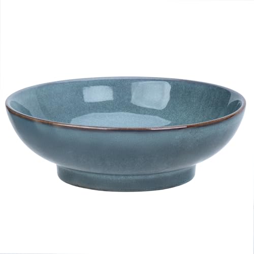 10" Decorative Bowl,Ceramic Fruit Bowl for Kitchen Counter,Coffee Table, Dining Room,Table Centerpiece Bowel,Entryway Key Holder & Jewelry Organizer (Ocean Blue) - color: Ocean Blue