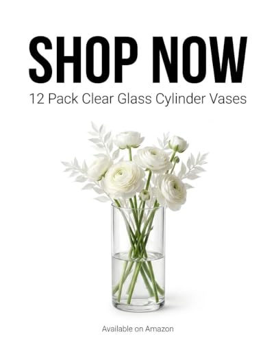 DicraoLe 12Pcs Borosilicate Glass Vase Set, | Durable Flower Vase Bulk for Wedding Centerpieces, Clear Small Bud Vases for Restaurants, Parties & Home Table Decor