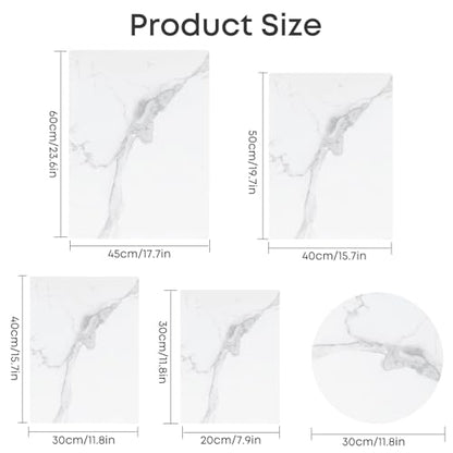 Murrey Home Glass Cutting Board for Kitchen Counter, Tempered Glass Chopping Boards Dishwasher Safe, Small Clear Countertop Tray, Scratch Resistant, Heat Resistant, Non Toxic, White Marble, 12"x8" - color: Textured White Marble, size: 11.8"L x 7.9"W