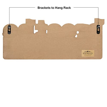 EXCELLO GLOBAL PRODUCTS Rustic Breathe Wall Mounted Hanging Entryway Organizer with 4 Hooks. 17" x 7" Use as hat Organizer, Key Holder, Glove Holder. Perfect for Entryway, Kitchen, Bathroom, Hallway - style: BREATHE