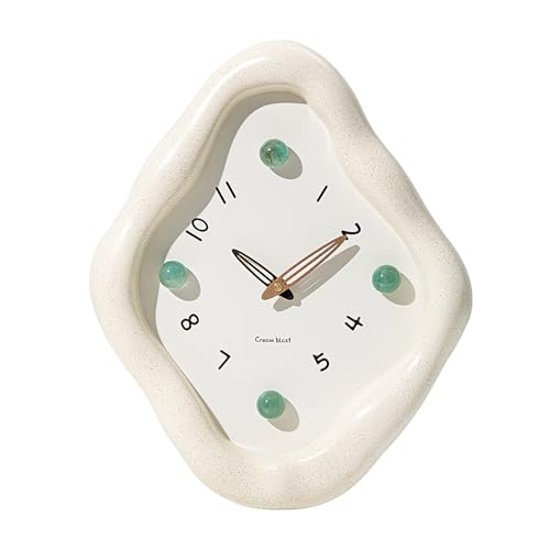 Wall Clock, 12 Inch Modern Wall Clock, Creative Rhombus Battery Powered Clock, Silent Clock Non Ticking for Office, Living Room, Home, Elegant Clocks for Bedroom Decorative (White) - color: White