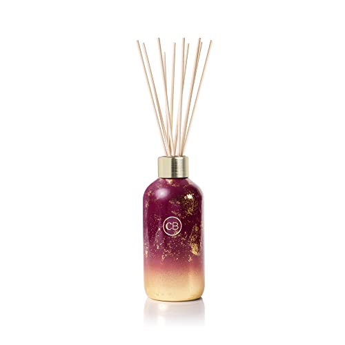 Capri Blue Glimmer Reed Diffuser Set - Includes Diffuser Sticks, Scented Oil, and Decorative Glass Bottle - Home Decor Room Freshener - Capri Blue Home Fragrance - Tinsel & Spice (8 fl oz)