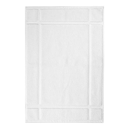 100% Cotton Bath Mat 24x17 Inches, 1350 GSM Thick Plush, Soft Absorbent, Oeko-Tex Certified, Durable Construction – White - color: White