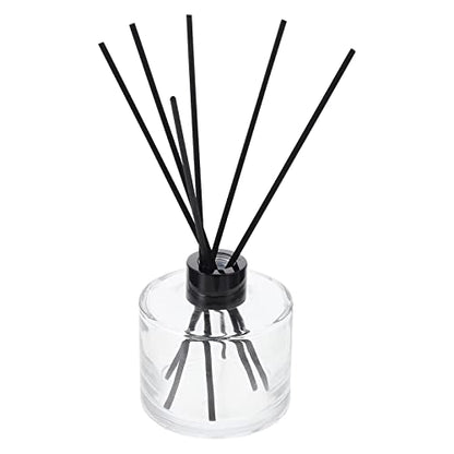 1set Glass Bottles Reed Diffuser Bottle Black Rattan Sticks Refillable Perfume Diffuser for Home Car Living Room Decor and Spa