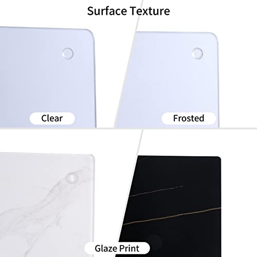 Murrey Home Glass Cutting Board for Kitchen Counter, Tempered Glass Chopping Boards Dishwasher Safe, Small Clear Countertop Tray, Scratch Resistant, Heat Resistant, Non Toxic, Frosted, 20"x16" - color: Textured Clear, size: 19.7"L x 15.7"W