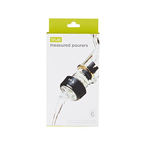 TRUE Measured Pour Spouts for Liquor Bottles Alcohol Pouter Spouts Home bar Liquor Pourers, 0.5oz, 1oz, 2 oz, Set of 6 - size: 0.5-2oz (set of 6)