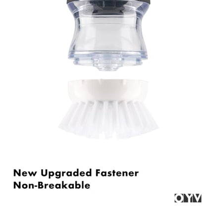 OYV Soap Dispensing Palm Brush, 1-Pack Dish Scrub Brush, Black/Clear/White | Dish Brush with Soap Dispenser, Non-Scratch Nylon Bristles, For Dishes, Pots, Pans And Sinks - color: Black/Clear/White