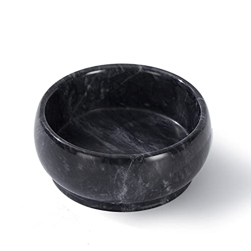 4.72 Inch Decorative Bowls - Natural Marble Key, Coffee Table Centerpiece, Soap Serving, Incense Burner, Smudge Bowl - color: Black Marble