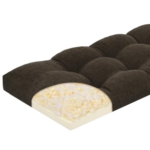 baibu 40 Inch Memory Foam Bench Cushion, Dual-Layer Patent Design Non-Slip Indoor Bench Cushion with Ties, 40x15x3Inch, Dark Brown - color: Dark Brown, size: 40x15x3 Inch (Pack of 1)
