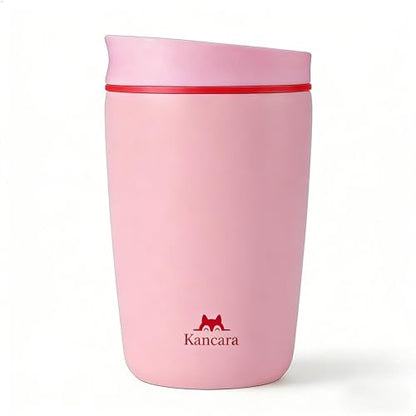 12 oz coffee tumbler Insulated coffee mug with lid Slider Insulated Stainless Steel Coffee Tumbler, Travel Mug for Hot and Iced Beverages insulated travel coffee mug (pink) - color: Pink