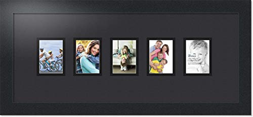 ArtToFrames Collage Photo Frame Double Mat with 5-2.5x3.5 Openings with Satin Black Frame and Black mat. - color: Black, size: 2.5x3.5