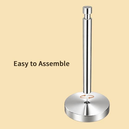 3.9lbs Heavy Duty Paper Towel Holder Countertop Weighted Base | Chrome,Stainles Steel,Modern Standing Countertop Dispenser for Kitchen,Easy One-Handed Tear - color: Chrome