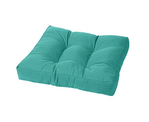 Cushion Source Tufted Ottoman Cushions, 21"X 17" Indoor and Outdoor Durable Tufted Cushion Made with Fade Resistant Sunbrella Fabric, Sunbrella Aruba - color: Sunbrella Aruba