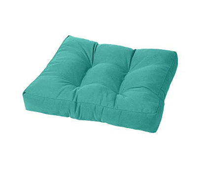 Cushion Source Tufted Ottoman Cushions, 21"X 17" Indoor and Outdoor Durable Tufted Cushion Made with Fade Resistant Sunbrella Fabric, Sunbrella Aruba - color: Sunbrella Aruba