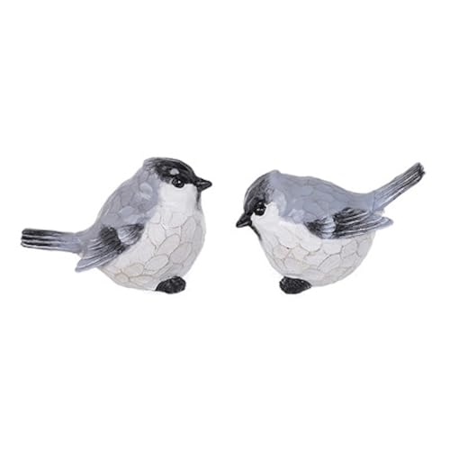The Bridge Collection Set of 2 Chickadee Bird Figurines, Styles Vary | Hand-Painted Set of 2 Small Resin Decorative Birds for Indoor Home Decor or Outdoor Patio & Garden