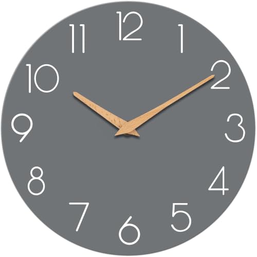 cicininc 8 Inch Battery Operated Wall Clock, Silent Analog, Gray | Kitchen | Office | Bedroom | Bathroom | Small Size | Easy-to-read Numbers - color: A_gray, size: 8"