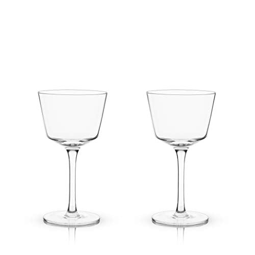 Viski Nick and Nora Glasses, Stemmed Drinkware, Premium Crystal Cocktail Glasses, Cocktail Coupe Glasses, Home and Bar Glass cups, Set of 2, 4oz - style: Nick & Nora Glasses