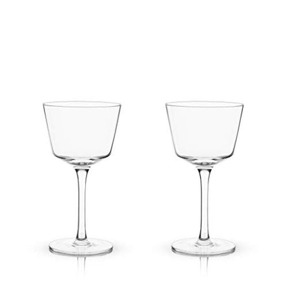 Viski Nick and Nora Glasses, Stemmed Drinkware, Premium Crystal Cocktail Glasses, Cocktail Coupe Glasses, Home and Bar Glass cups, Set of 2, 4oz - style: Nick & Nora Glasses
