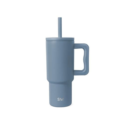 Simple Modern Kids Tumbler with Straw & Handle | 24oz | Blue | Trek Kids Water Bottle, Toddler Cup | Insulated Stainless Steel, Spill-Proof Straw Lid | Blue Dune - color: -Blue Dune, size: 24 Ounces