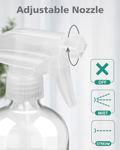 Rionisor Glass Spray Bottles with Silicone Sleeve Protection, Empty 16OZ Reusable Spray Bottles, Refillable Containers with Spray Nozzles for Cleaning Solutions, Plants and Essential Oils 1 Pack Green - color: Green, style: 1 Pack
