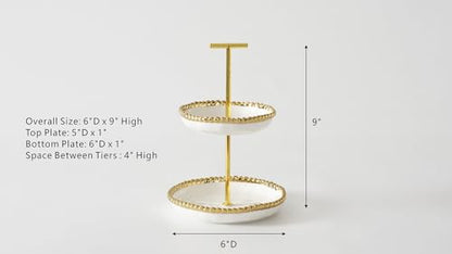 Pampa Bay Mini 2 Tier Stand, Golden Salerno, Kitchen, Gift - color: Golden Salerno