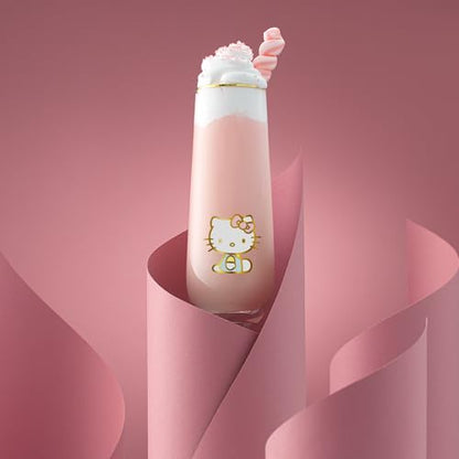 JoyJolt Hello Kitty Stay Gold Stemless Flutes, 9.4oz Drinking Glasses Set of 4, Sanrio Highball Glasses, Kawaii Hello Kitty Kitchen Glass Set Ideal for Water Juice Smoothies, Skinny Tall Glasses - style: Hello Kitty
