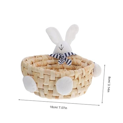 Alipis 3pcs Handmade Woven Straw Storage Decorative Nesting Containers for Easter Decor Crafted from Natural Straw for Organizing