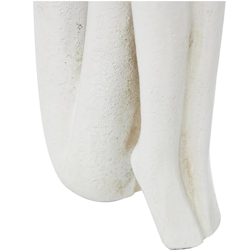 Deco 79 Polystone People Decorative Bookends Non Skid Bookends, Set of 2 Office Bookends4 W, 9" H, White