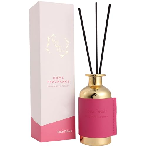 Reed Diffuser Set, Pretty Valley Home Diffuser 80Ml / 2.7 fl OZ Gift Box - Includes Reed Diffuser Sticks, Long Lasting Fragrance Oil and Glass Bottle for Office Living Room Decor (Rose Petals) - color: 8.rose Petals
