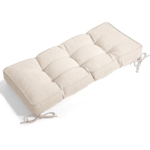 Detiblue Bench Cushion for Indoor Furniture,45x18Inch Tufted Bench Seat Cushion with Non-Slip, Comfortable and Durable for Shoe/Entryway/Storage with Cushion（Light Beige） - color: Light Beige, size: 45x18x4