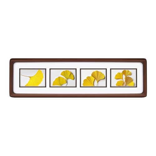 4x16 Collage Picture Frame Natural Walnut Solid Wood, 2x3 Collage Photo Frame Displays 4 Photos or 4x16 (Without Mat), Wooden Frame for Tabletop or Wall Mounting Display - color: Walnut, size: 4x16-4 Openings