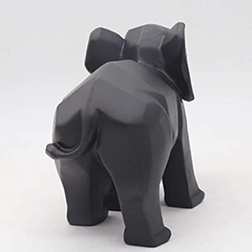 Elephant Family Statue Mother and Baby Elephant Figurine Lucky Wealth Feng Shui Ornaments for Home Office Home Office - Black