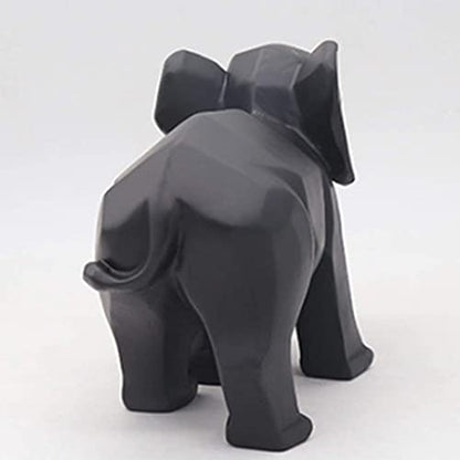 Elephant Family Statue Mother and Baby Elephant Figurine Lucky Wealth Feng Shui Ornaments for Home Office Home Office - Black