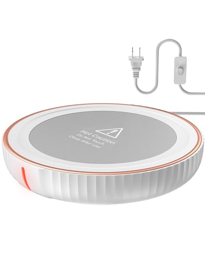 HouseGem Large Candle Warmer Plate - Coffee Cup Mug Warmer for Desk, Candle Melter, Electric Mug Heater for Beverages, Milk & Tea, Coffee Accessories Ideal Gifts Keep Cup Warm (White) - color: White