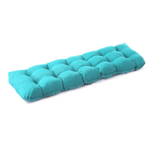 IPYNBAP Outdoor Bench Cushion, 48x18x5 Inch, Water-Resistant Bench Cushion for Outdoor/Indoor Furniture, Patio Bench Seat Cushion, Fade Resistant Outdoor Cushions for Porch Swing Couch, Teal Blue - color: Teal Blue, size: 48x18x5 Inch