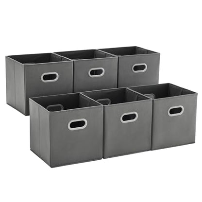 MAX Houser Fabric Storage Bins Cubes Baskets Containers with Dual Plastic Handles for Home Closet Bedroom Drawers Organizers (Cattail Gray) - color: 11 ashy