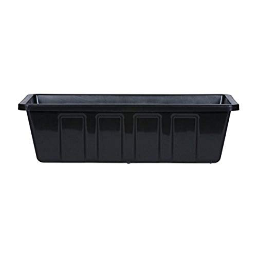 Root & Vessel Poly-Pro Plastic Flower Box Planter, Black, 18-Inch - color: Black, size: 18-Inch