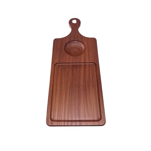 Black Walnut Wood Serving Board with Handle - 15" x 6" Food Serving Tray for Kitchen Appetizers, Wooden Cutting Chopping Board for Meat, Vegetables, Bread, Cheese Board - size: 15" X 6" Black Walnut