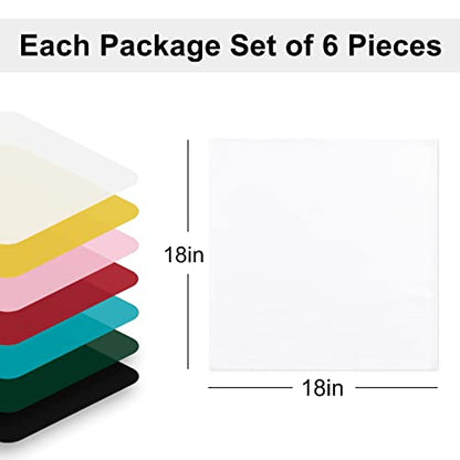 Cloth Napkins Set of 6, 18 x 18 Inch, Washable White Dinner Napkins with Hemmed Edges for Restaurant, Wedding and Holiday - color: White, size: 18" x 18" (Set of 6)