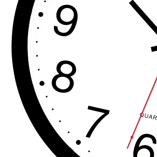 Foxtop 12 Inch Wall Clock Silent Battery Operated Analog Clock, Black | Non Ticking, Modern, Round, Easy to Read, Classroom, School, Office, Living Room, Bedroom - color: Black, size: 12 Inch - 1 Clock