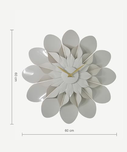 ARCHI Floro - The Blooming Elegance Grey Flower Wall Clock