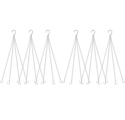 garini 6 Pack, 23 Inch Silver Hanging Baskets Chain, Hanging Chains with Hooks Flower Pot Chain Replacement Plant Hangers for Planters, Bird Feeders and Lanterns - color: Silver, size: 6P