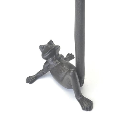 Cast Iron Frog Frog Leg Paper Towel Holder, Stable & Durable, Cute Funny Animal Vintage Metal Roll Tissue Standing Countertop for Kitchen（Black）