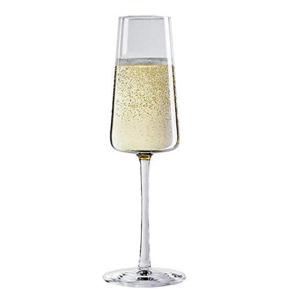 Stölzle Lausitz Champagne Glasses Power 6-Piece Set 8 oz – Elegant Flutes Ideal for Prosecco & Sparkling Wine – Elegant Crystal Champagne Glasses – Dishwasher- & Shockproof - size: 6 Pieces (1 Pack)