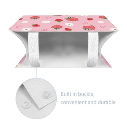Tissue Box Cover Cartoon Hippie Flower Rectangle Modern PU Leather Rectangular Tissue Box Tissue Cover Tissue Box Holder Night Stands Bedroom Cute Strawberry - color: Cute Strawberry