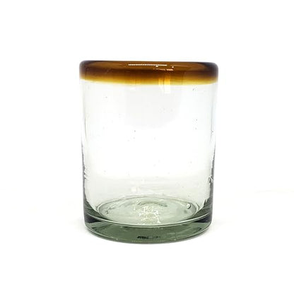 Amber Rim 10 oz Tumblers (set of 6), Recycled Glass, Lead-free, Toxin-Free (Tumbler) - style: 10 oz Tumbler